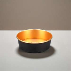 Bol à salade circulaire en papier kraft, de qualité alimentaire, avec couvercle, personnalisable, étanche et compatible micro-ondes, avec feuille d'or - Product Image 5