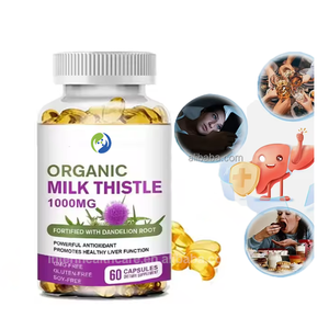 Cápsulas de cápsulas de Extracto de planta de cardo mariano OEM 500mg 1000mg suplemento cápsulas blandas de cardo mariano orgánico - Product Image 1