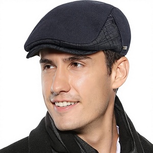 Béret personnalisé en gros style anglais en coton unisexe tendance style artiste à calotte plate réglable pour l'extérieur hiver - Product Image 1