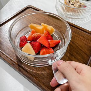 Saladier à poignée en verre pour une portion Filet <span class=keywords><strong>Vaisselle</strong></span> rouge pour nouilles instantanées Soupe Dessert Yaourt-Boissons à service unique - Product Image 4