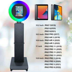 Photomaton pour iPad noir avec anneau lumineux RGB compatible avec iPad 10.2/10.5/10.9/11/12.9/13 pouces, photomaton pour selfie, impression instantanée et partage en ligne - Product Image 5