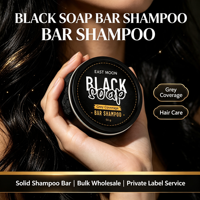 Sabun Batang Hitam Sampo Padat Penutup Uban Perawatan Rambut Sabun Perbaikan Rambut Rusak Menutrisi Kulit Kepala Sampo Padat OEM