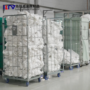 Heavy Duty Foldable Roll Cage Trolley Wire Mesh Cart with <strong>Wheels</strong> Logistics - Product Image 3