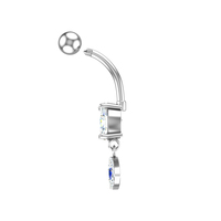 Lot de 10 Piercings de Nombril de Haute Qualité avec Pendentifs Œil, Mélange de 3 Couleurs, en Acier Inoxydable Doré, Bijoux de Piercing de Nombril, Zircon, Cadeau de Mariage