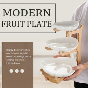 Frutero de Bambú de 3 Niveles para Encimera de Cocina con Cajón, Soporte para Tazones, Platos de Servir Premium para Postres y Aperitivos - Product Image 6