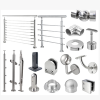 Accessoires de rampe d'escalier en acier inoxydable 304 316 : embouts de tuyau, serre-verre, balustrade, accroches de main courante pour escalier et balcon