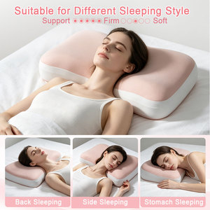 Oreiller ergonomique en mousse à mémoire <span class=keywords><strong>de</strong></span> forme Premium <span class=keywords><strong>pour</strong></span> le soulagement <span class=keywords><strong>de</strong></span> <span class=keywords><strong>la</strong></span> pression, double hauteur, soutien <span class=keywords><strong>de</strong></span> contour, <span class=keywords><strong>pour</strong></span> toutes les positions <span class=keywords><strong>de</strong></span> sommeil - Product Image 4