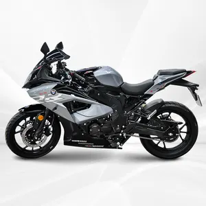 400ccグリーンバイクガソリンチョッパーダブルシリンダー水冷バイク