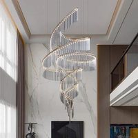 Lampes en acier inoxydable sur mesure, à tuyau spiralé, conçues par des architectes pour les hôtels, les maisons duplex, les centres de vente, les unités modèles