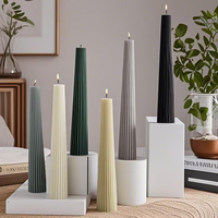 Bougie conique sans fumée à longue tige parfumée pour dîner, idéale pour la décoration de table d'hôtel, de maison, de mariage, de banquet, de Noël et de Pâques