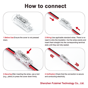 2-контактный медный быстроразъемный клеммный соединитель с корпусом из поликарбоната, без зачистки и пайки, для проводов 18/16AWG — для автомобильного освещения и электроники - Product Image 3