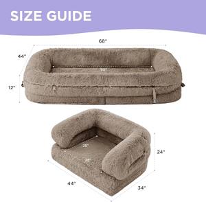 Cama para Perros de Espuma Viscoelástica Extra Grande para Invierno, Transpirable, Ortopédica, Resistente al Agua, Altura Ajustable, Funda Extraíble, Tamaño Humano para Mascotas - Product Image 5