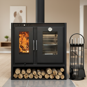 <span class=keywords><strong>Stufa</strong></span> a <span class=keywords><strong>Legna</strong></span> con Forno in Acciaio Resistente per Riscaldamento Domestico e Cottura Alimenti - Product Image 5