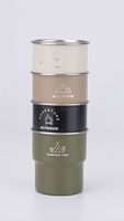 Chope à bière extérieure en acier inoxydable 304, tasse de camping un ensemble de 4 tasses à café pour boissons froides, réutilisables