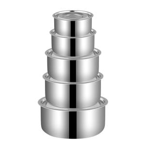 5 pièces moderne en acier inoxydable plus chaud ensemble cuisine marmite couvercle intérieur couvercle en plastique chauffant conteneur de stockage des aliments - Product Image 2