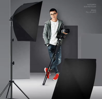 Photographie 50*70cm Softbox 2M Stand Led Ampoule Lumière LED Soft Box Studio Video Light Kit pour Photo Live Streaming