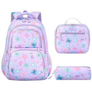 Girls 3-Piece Backpack Set, Large Capacity School Bookbag, Support Wholesale OEM ODM Custom Logo - Product Image 1