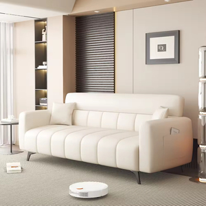 Dual-Use Modern Simple Design Multifunctional <strong>Leather</strong> Fabric <strong>Sofa</strong> <strong>Bed</strong> Reclining <strong>Storage</strong> for Small Apartment Bedroom Hotel Use - Product Image 4