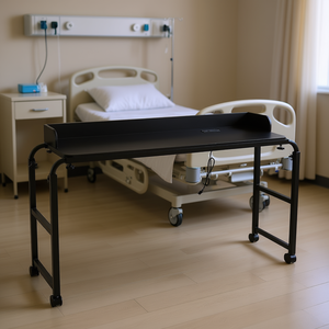 Mesa Auxiliar Móvil Black Beauty con 4 Ruedas, Altura Ajustable, de Aglomerado, para Hospital - Product Image 2