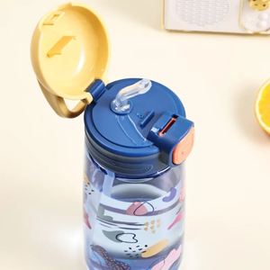 Botella de agua de 600ml con pajita para niños y niñas, botellas portátiles de viaje, taza para gimnasio, deportes, Fitness, botella para beber agua fría de verano - Product Image 5