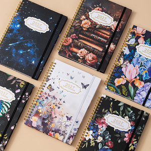 Agenda con Cubierta con Estampado Floral A5 2027, Planificador Diario, Semanal y Mensual, Cuaderno de Notas, Encuadernación con Espiral - Product Image 2