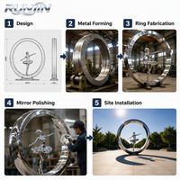 Sculpture de ballerine en acier inoxydable poli miroir, art métallique, statue de danseuse de ballet, statue de repère urbain, fabrication sur mesure
