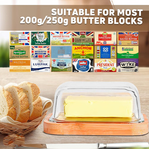 Mantequillera Rectangular de Bambú con Tapa, a Prueba de Humedad, para Conservar la Frescura de los Alimentos, Almacenamiento de Alimentos para la Cocina - Product Image 1