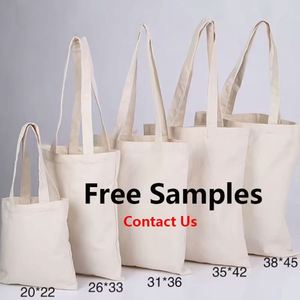 Bolsas de Compras Reutilizables Baratas con Logotipo Personalizado al por Mayor, Bolsas de Tela de Lona de Algodón Blancas Lisas, Personalización - Product Image 2