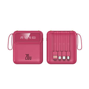 Customizable 10000mAh Mini Portable Power Bank Station 20W LED Display 4 Built-in Cables Type-C Input High Capacity 10W <strong>Output</strong> - Product Image 3