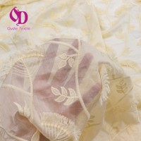 Tissu en gaze brodé de pissenlits 100% polyester, jacquard 3D, toucher doux, vêtements de protection solaire pour mariage et accessoires