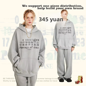 Sweat à capuche rétro délavé à l'acide pour hommes haut de gamme 100% coton Super décontracté <span class=keywords><strong>David</strong></span> vêtements pour l'hiver motif solide col à capuche - Product Image 2