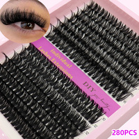 Vente en gros de cils postiches en D, extensions de cils 60D 80D 100D 120D 160D, cils en grappe naturels et épais en fibres synthétiques