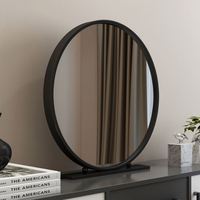 Miroir de beauté nordique simple face en fer, finition argentée, grossissant, couleur personnalisable, pour salon, chambre, coiffeuse, meuble de bureau