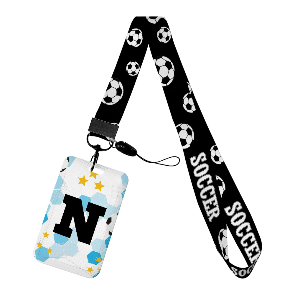 Football Sports Club CUSTOM Cartoon Campus Plastic Anti-Lost Phone Neck Lanyards Promotional Satin Card Holder Accessories