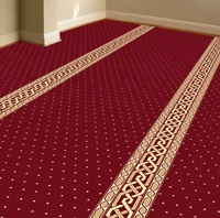 Tapis de mosquée personnalisé en polyester noué à la main, ignifuge B1, vente directe d'usine, exportation, prix de gros pour hôtels
