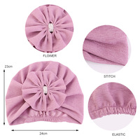 Bonnet Turban à Grande Fleur pour Femme, Nœud Papillon, Chapeau Turban, Bonnet Musulman, Foulard