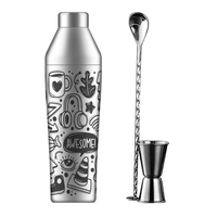Ensemble de shaker à liqueur Boston en métal durable pour bar de cuisine à domicile comprenant un jigger-pour les occasions de mariage