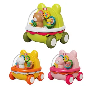 9PCS Mini gear car toy set cute little bear toy friction gear car hot sale plastic toy for kids OEM/ODM