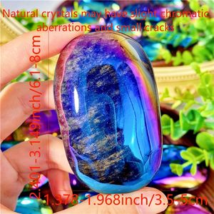 Décoration en cristal d'obsidienne noire, pierre brute naturelle avec technique d'électroplaqué pour la lithothérapie et la décoration intérieure - Product Image 4