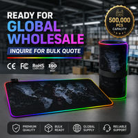Tapis de souris de jeu RGB en caoutchouc souple personnalisé XL, grand tapis de souris lumineux LED, antidérapant, imperméable, tapis de bureau étendu pour les joueurs