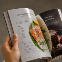 Impression personnalisée en usine de livres de cuisine/brochures/livres de recettes/menus de restaurant à couverture souple en couleur