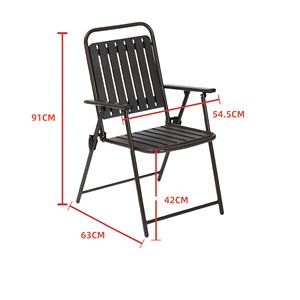 Silla Plegable de Acero Resistente a la Intemperie, Asiento y Respaldo de Plástico con Listones, Ideal para Cafeterías, Eventos, Alquileres de Comedores al Aire Libre - Product Image 3