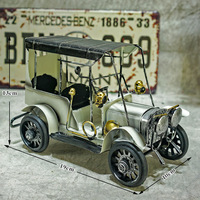 Modèle rétro de motocyclette-rickshaw d'avion, petites décorations en étain, accessoires de photographie