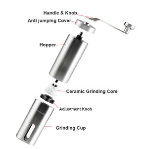 低最小起订量不锈钢手工咖啡研磨机，中国制造批发定制彩色圆形手动咖啡研磨机 - Product Image 2