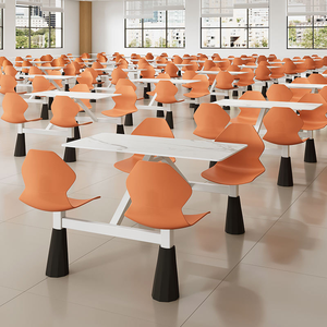 Luxury Restaurant School Cafeteria Furniture Canteen <b>4</b> Seater <b>Dining</b> Table and <b>Chairs</b> <b>Set</b> - Product Image 4