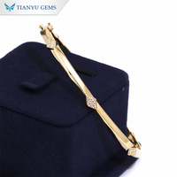 Bracelet en diamant moissanite rond taille D VVS personnalisé Tianyu pour femmes, or massif 10K 14K 18K, bracelet élégant