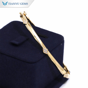Tianyu Customized D VVS Round Cut Moissanite Diamond Bracelet Women 10K 14K 18K <strong>Solid</strong> <strong>Gold</strong> Charming Bracelet <strong>Bangles</strong> - Product Image 5