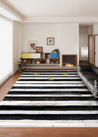 Tapis de prière musulman confortable et épais, antidérapant, imprimé blanc et noir, pour la décoration de la maison, salon