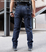 Jean en denim tactique léger pour homme, coupe décontractée, respirant, coupe-vent, style cargo, idéal pour l'été et les trajets quotidiens