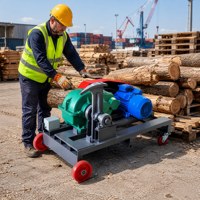 Nouvelle Fendeuse de Bois Électrique Professionnelle avec Mécanisme de Boîte de Vitesses, Châssis Robuste en Acier Inoxydable, 4 Roues, Haute Efficacité
